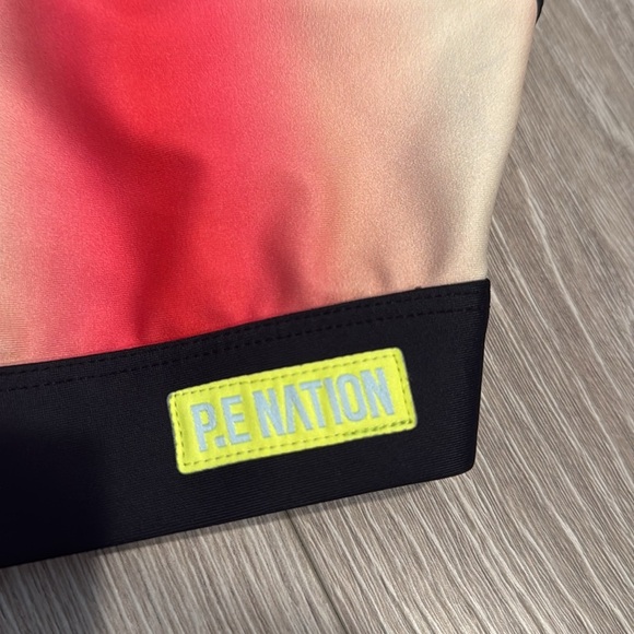 P.E NATION Momentum Sports Bra Pink Ombré Size Small Racer Back Scoop Neck - Picture 8 of 9